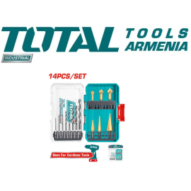 14 հատ 4341 HSS հորատման գլխիկներ և աստիճանային հորատման գլխիկներ