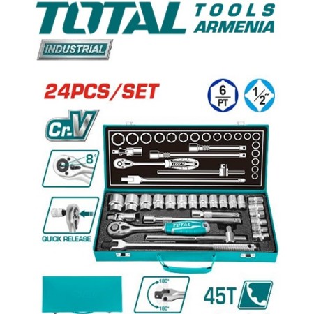 Գործիքների հավաքածու 1/2 դյույմ 24 հատ