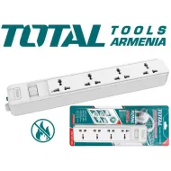 Երկարացման լարով վարդակ (ուդլինիտել) 3 տեղ 3մ/2 -  USB 2.1A 