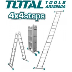 Բազմաֆունկցիոնալ ալյումինե սանդուղք 4 x 4 աստիճան