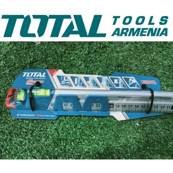 Aluminum ruler with level 60 cm