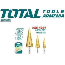 3 հատ աստիճանավոր հորատման գլխիկների հավաքածու