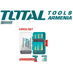 14 հատ 4341 HSS հորատման գլխիկներ և աստիճանային հորատման գլխիկներ
