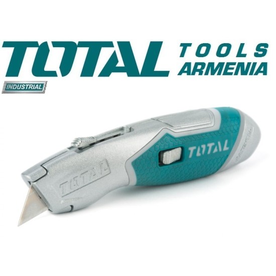 Knife with retractable trapezoidal blade
