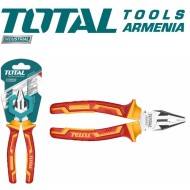 Դիէլեկտրիկ տափակաբերան աքցան (Հարթաշուրթ) 1000Վ 200մմ TOTAL THTIP2181