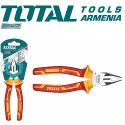 Դիէլեկտրիկ տափակաբերան աքցան (Հարթաշուրթ) 1000Վ 200մմ TOTAL THTIP2181