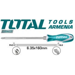 Երկգլխանի պտուտակահան ՝ PH 2 + SL 6 / 160 մմ 