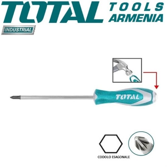 Հարվածային խաչաձև պտուտակահան Phillips PH2 6x150մմ