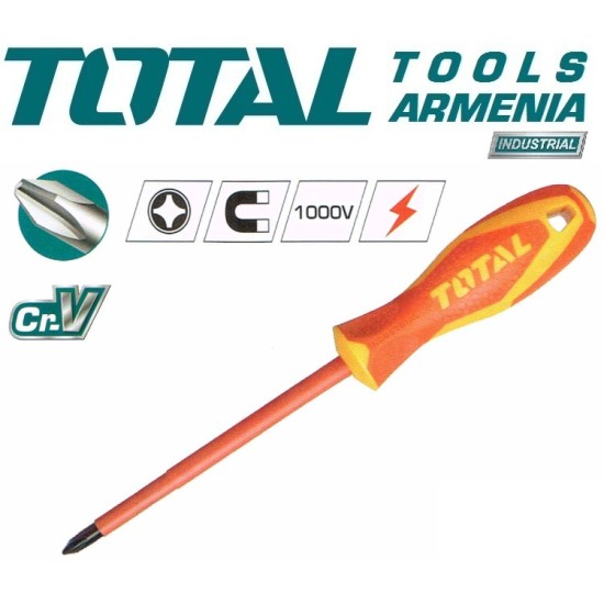 INSULATED SCREWDRIVER PH1 X 80mm 1000V
