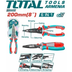 6-ը՝ 1-ում բազմաֆունկցիոնալ համակցված տափակաբերան աքցան