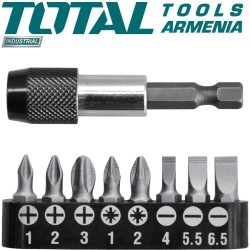 Պտուտակահանի բիթերի հավաքածու պահոցով 9հատ