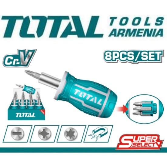 Stubby screwdriver set 8 in 1