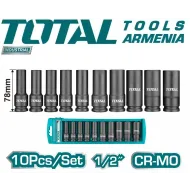 Խորը ազդեցության հարվածային գլխիկների հավաքածու 10հատ 1/2դյույմ