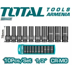 Խորը ազդեցության հարվածային գլխիկների հավաքածու 10հատ 1/2դյույմ