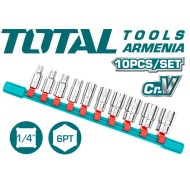 10 հատ 1/4 ″ վարդակների հավաքածու