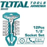 Ճռիկի գլխիկների հավաքածու ` 1/2 գլխիկներ 10 - 24 մմ 