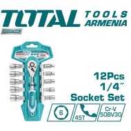 12 հատ 1/4 ″ վարդակների հավաքածու