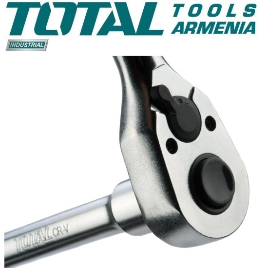 Socket set, 1/2, sockets 10 - 24 mm, with ratchet wrench