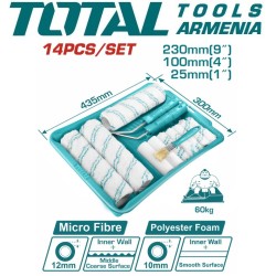 Գլանաձև խոզանակների հավաքածու ՝ 14 - ը 1 - ում 
