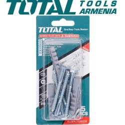 Hex պտուտակ պլաստմասե դյուբելով 5 հատ