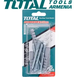 Hex պտուտակ պլաստմասե դյուբելով 5 հատ