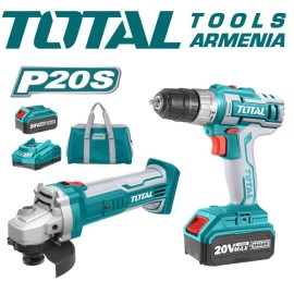 Angle Grinder and Drill - Screwdriver 20 V, 4A