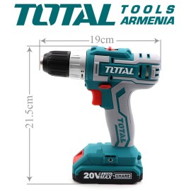 Cordless Drill - Screwdriver / 20V / 2A / 45Nm /+1 Battery 