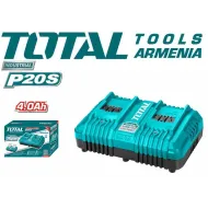 Լիցքավորիչ արագ խելացի 20Վ 4Ա 2 մարտկոցի համար