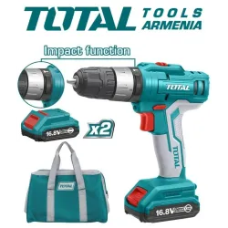 Հարվածային գայլիկոնիչ (դռել) - պտուտակահան մարտկոցով 16,8Վ/1,5Ա/ 28 Նմ  + 1 մարտկոց