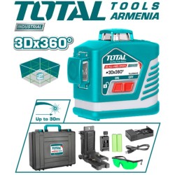 3D լազերային հարթաչափ բոլոր գծերով կանաչ