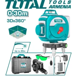 3D լազերային հարթաչափ բոլոր գծերով կանաչ