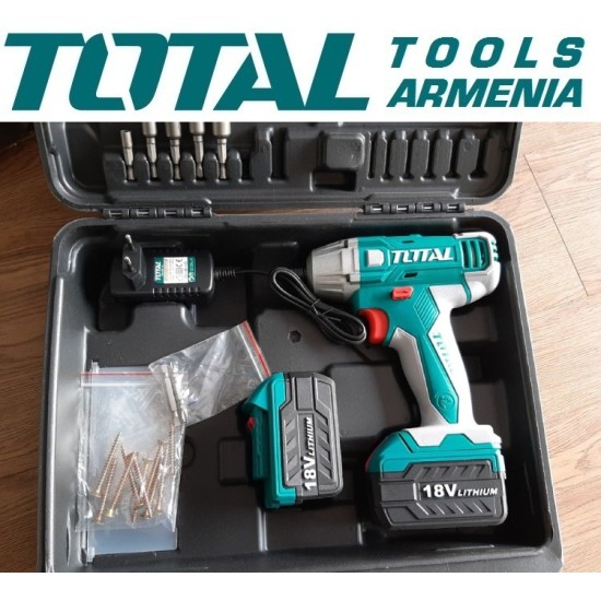 Հարվածային գայկավյորտ մարտկոցով 18 Վ/1,5 Ա/120 Նմ + 1 մարտկոց