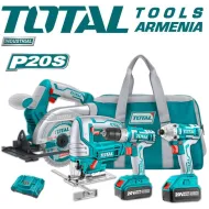 Անլար գործիքների հավաքածու 20 Վ, 4Ա