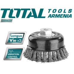 Մետաղական խոզանակ ՝ հյուսված բաժակով 100 մմ 