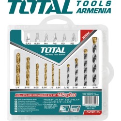  Գայլիկոնների հավաքածու ՝ մետաղի և բետոնի պտուտակահաններով 16 հատ 