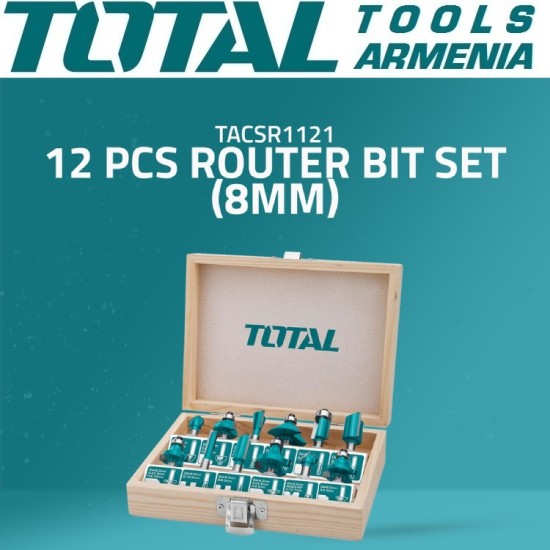 Router Bit Set - 8 mm 12pcs