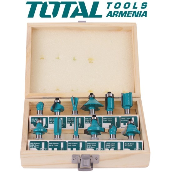 Router Bit Set - 8 mm 12pcs