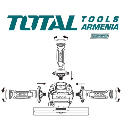 Անկյունային հղկող մեքենա (ԱՀՄ) - Բալգարկա /850Վատտ/115մմ/Արտադրական/INDUSTRIAL