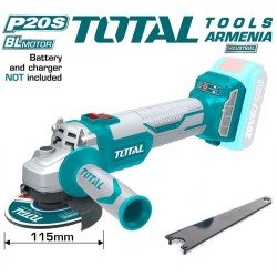 Անկյունային հղկող մեքենա (ԱՀՄ) - Բալգարկա մարտկոցով / Անխոզանակ շարժիչ / 20Վ / 2Ա-4Ա / 115մմ / Արտադրական / INDUSTRIAL