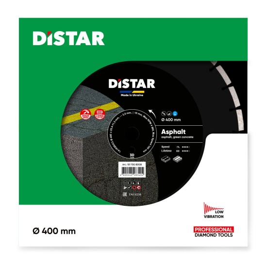 Ալմաստե կտրող սկավառակ ասֆալտի 400 մմ Distar 10170085108 Asphalt