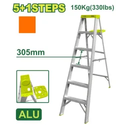 Ալյումինե միակողմանի աստիճան (գործիքների սկուտեղով) 5+1 քայլ DTLD4H06