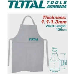 Եռակցման կաշվե գոգնոց 1.1-1.3մմ 136սմ