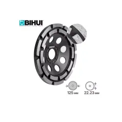 Ալմաստե հղկող բաժակ BIHUI, երկշարք 125 մմ
