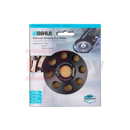 Ալմաստե հղկող բաժակ BIHUI, երկշարք 125 մմ