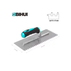 Professional Trowel With Smooth Soft Grip Handle, Carbon Steel Blade PP 320C +Black TPR, BIHUI, art.PTCB06