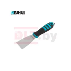 Putty scraper with soft handle and hammer end, #420 stainless steel, matt mirror polished, BIHUI, art.PTT2