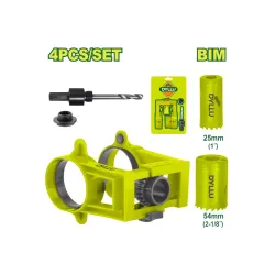 Դռան փականի տեղադրման 4 հատ շրջանաձև ծակիչների հավաքածու DYLLU DTKJ2404 25-54մմ