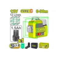 Լազերային 3D հարթաչափ մարտկոցային 12Վ 0-30մ DYLLU DTLE8M12
