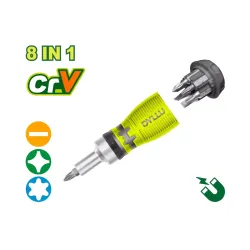 8-ը 1-ում փոքր պտուտակահան՝ ճռիկով DYLLU DTSS8608 25մմ