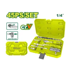 1/4”գլխիկների հավաքածու 45 միավոր DYLLU DTST4D45